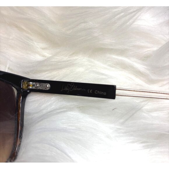 Libby Edelman Oversized Tort Brown & Black Gradient Sunglasses With Metal Temple - Picture 4 of 6